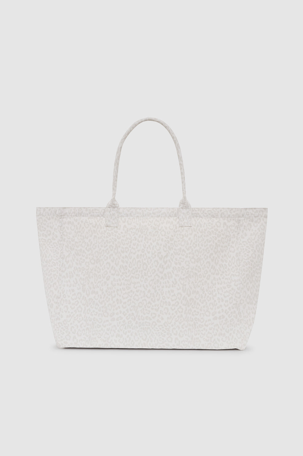 Anine Bing Leo Canvas Tote in Washed White Leopard