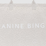Anine Bing Leo Canvas Tote in Washed White Leopard