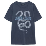 Anine Bing Lili Tee Snake in Washed Black