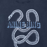Anine Bing Lili Tee Snake in Washed Black