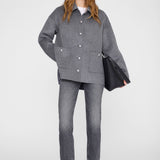 Anine Bing Luca Jacket in Heather Grey Cashmere Blend