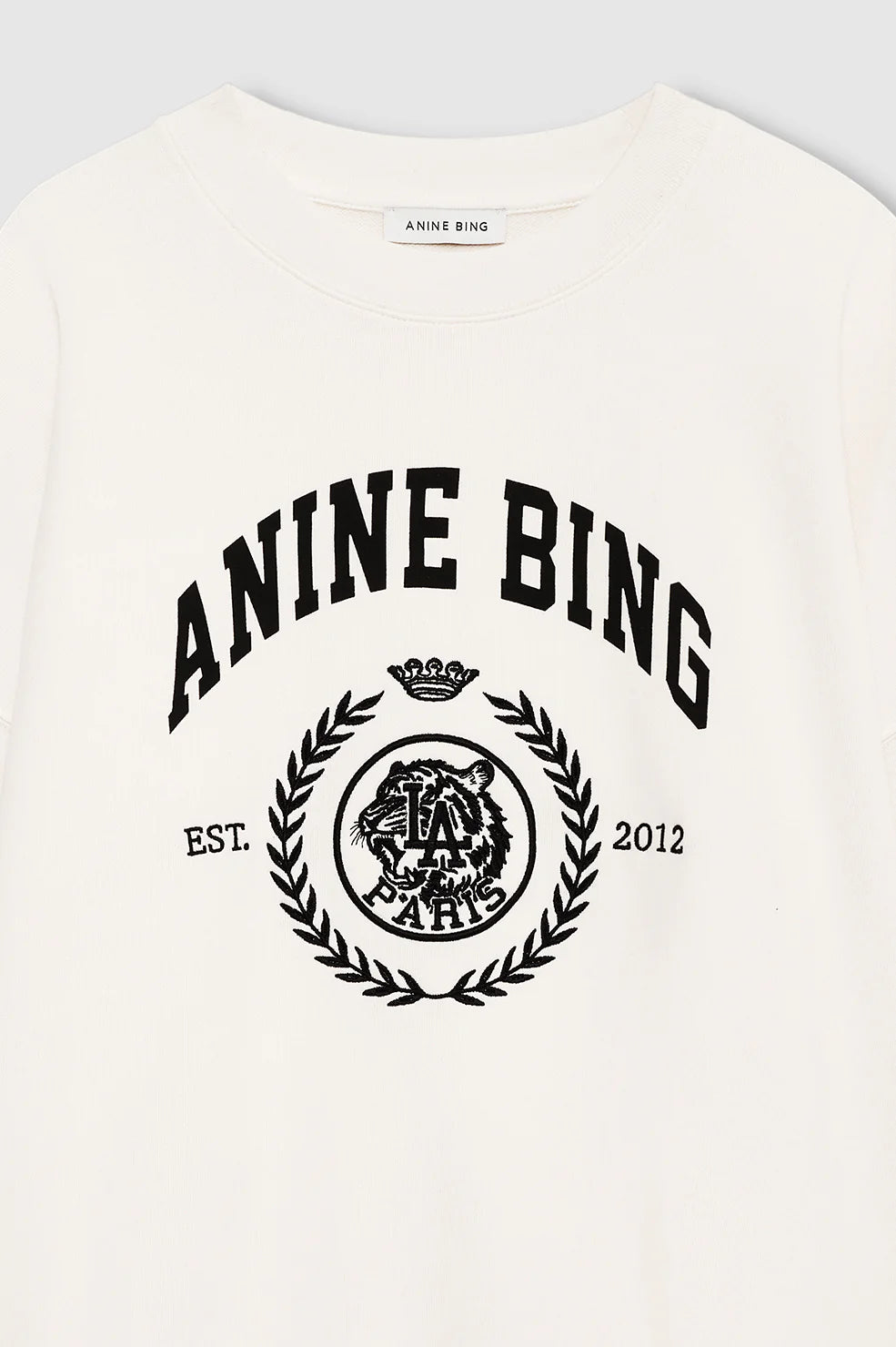 Anine Bing Miles Sweatshirt Collegiate in Cream - outfit inspiration