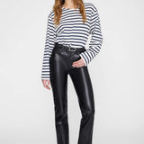 Anine Bing Newton Tee Anine Bing in Navy Stripe - side view