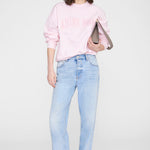 Anine Bing Spencer Sweatshirt Anine Bing in Powder Pink - side view