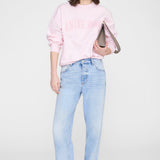 Anine Bing Spencer Sweatshirt Anine Bing in Powder Pink - side view