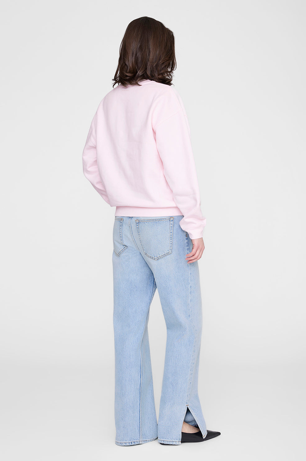 Anine Bing Spencer Sweatshirt Anine Bing in Powder Pink - styled look