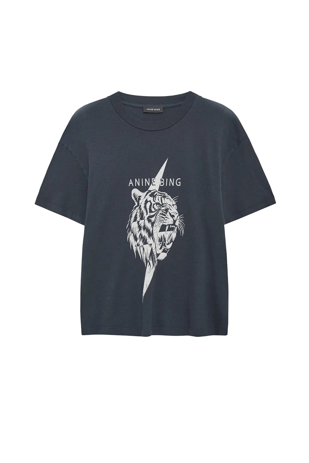 Anine Bing Wagner Tee Tiger in Vintage Black