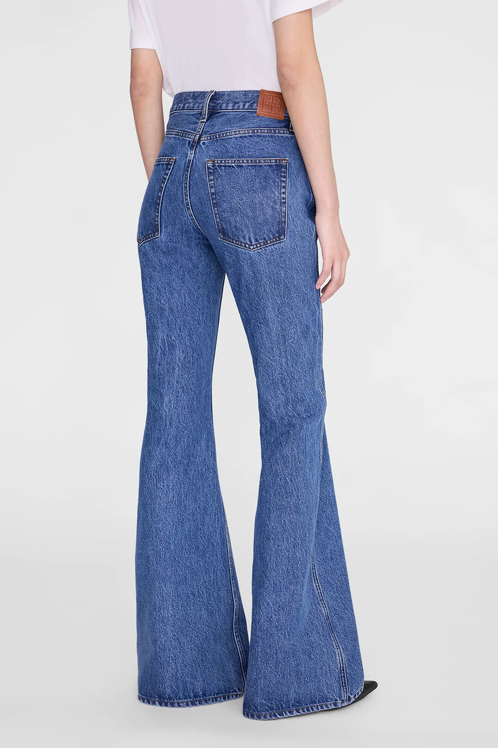Anine Bing Wyatt Jean in Freshwater Blue - styled look
