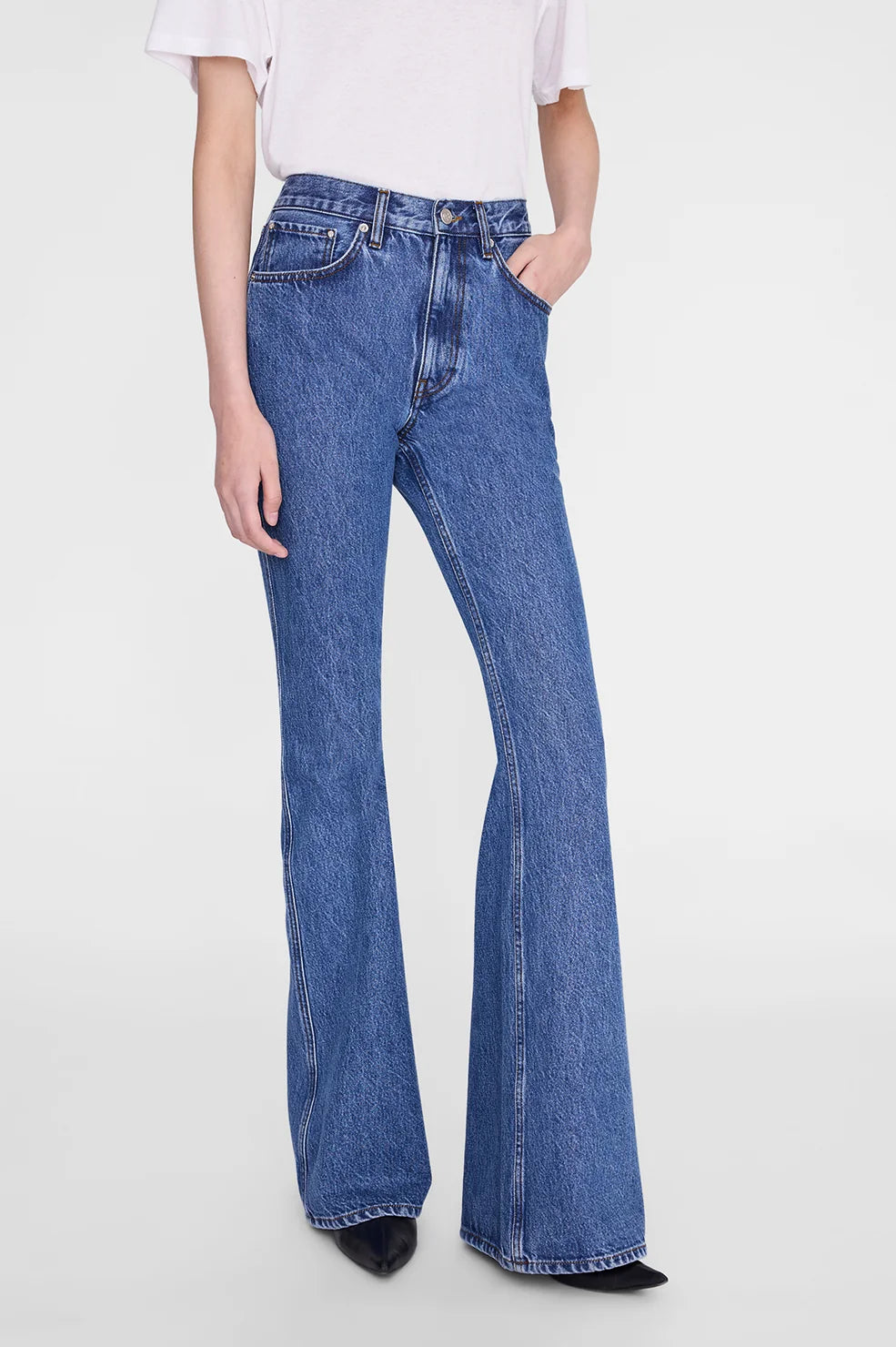 Anine Bing Wyatt Jean in Freshwater Blue - detail view