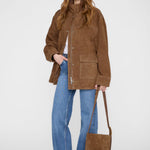 Anine Bing Elly Bucket Bag Suede in Tobacco - side view