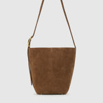 Anine Bing Elly Bucket Bag Suede in Tobacco - detail view