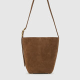Anine Bing Elly Bucket Bag Suede in Tobacco - detail view
