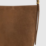 Anine Bing Elly Bucket Bag Suede in Tobacco - styled look