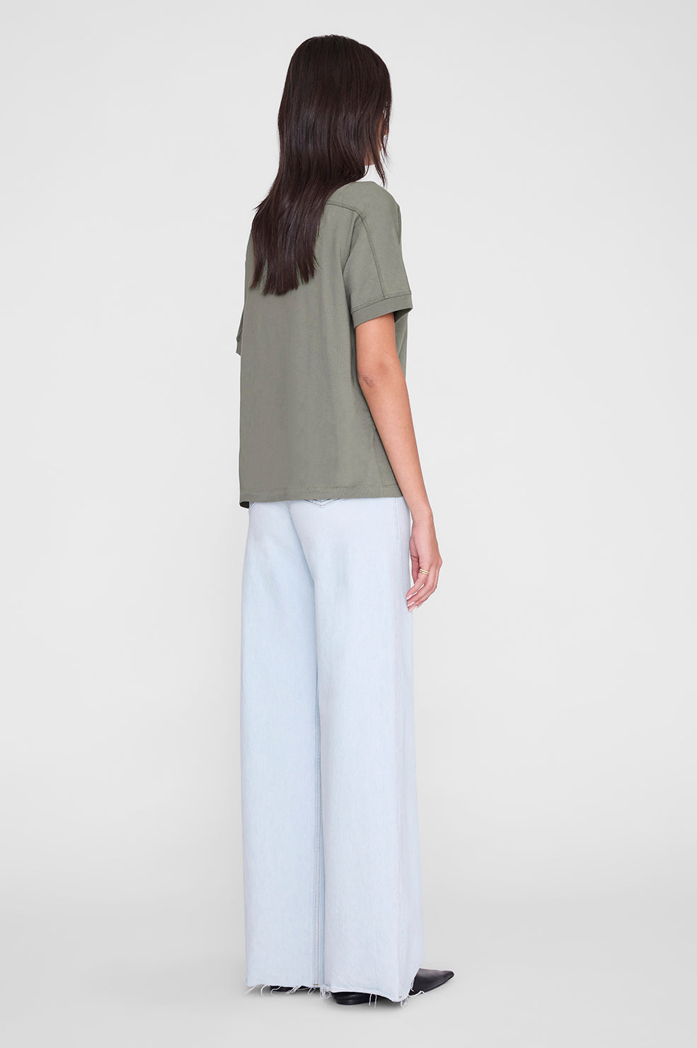 Anine Bing Jaylin Tee Collegiate in Washed Sage
