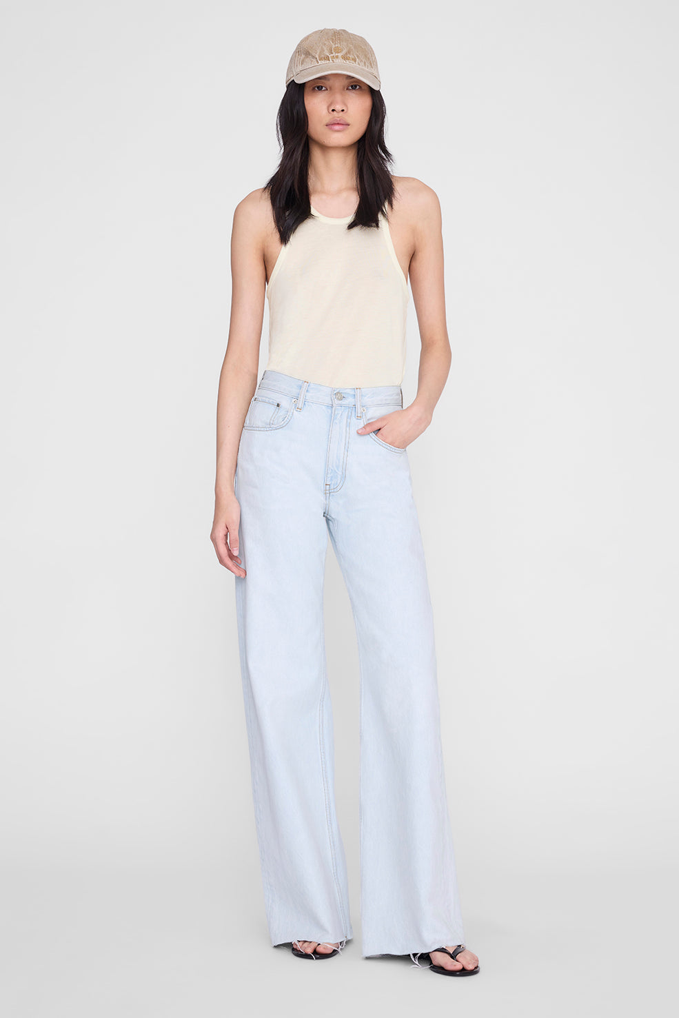 Anine Bing Jeremy Baseball Cap in Butter Yellow