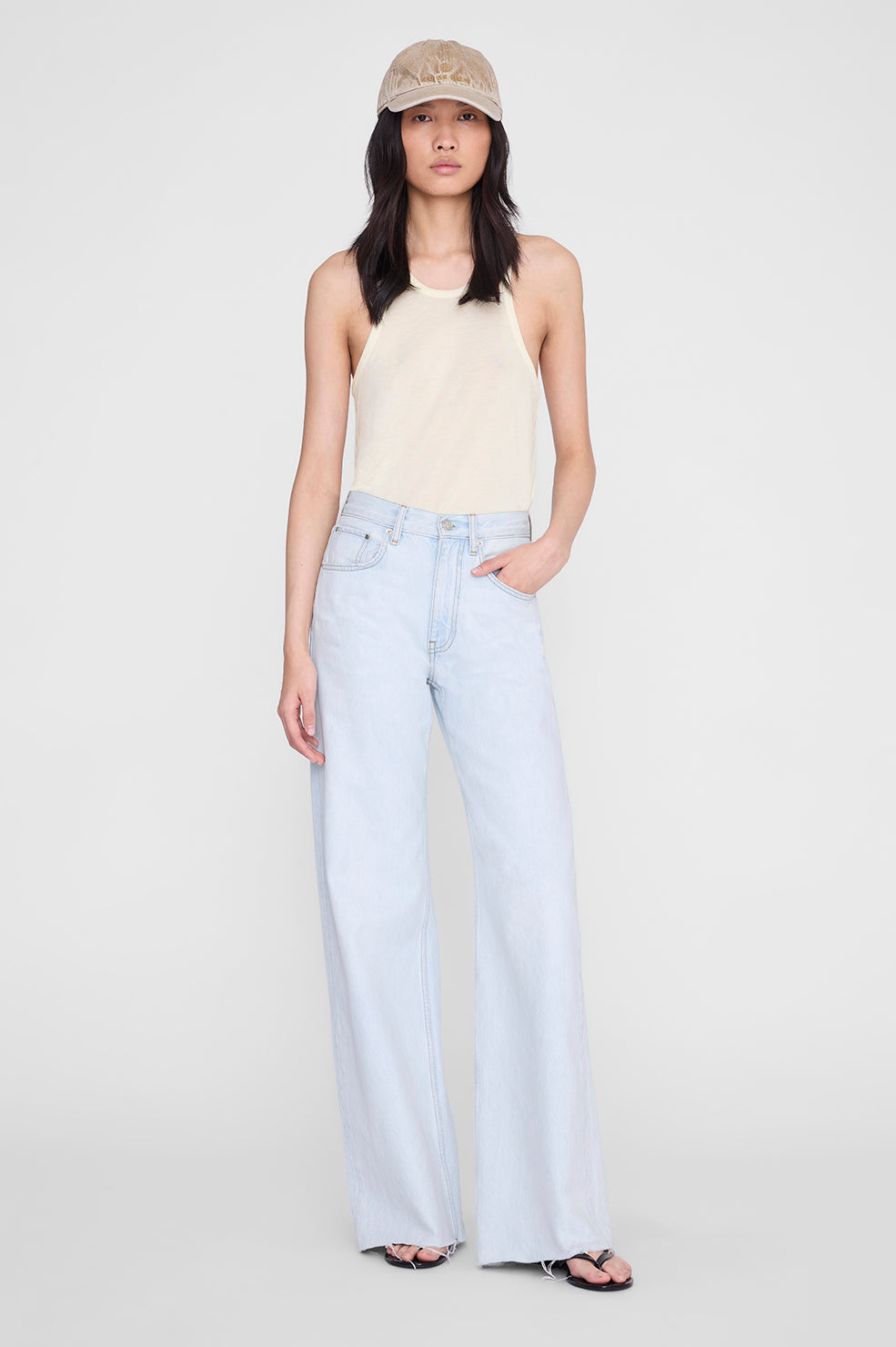 Anine Bing Jeremy Baseball Cap in Butter Yellow