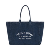 Anine Bing Leo Denim Tote in Ink Blue