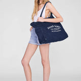 Anine Bing Leo Denim Tote in Ink Blue