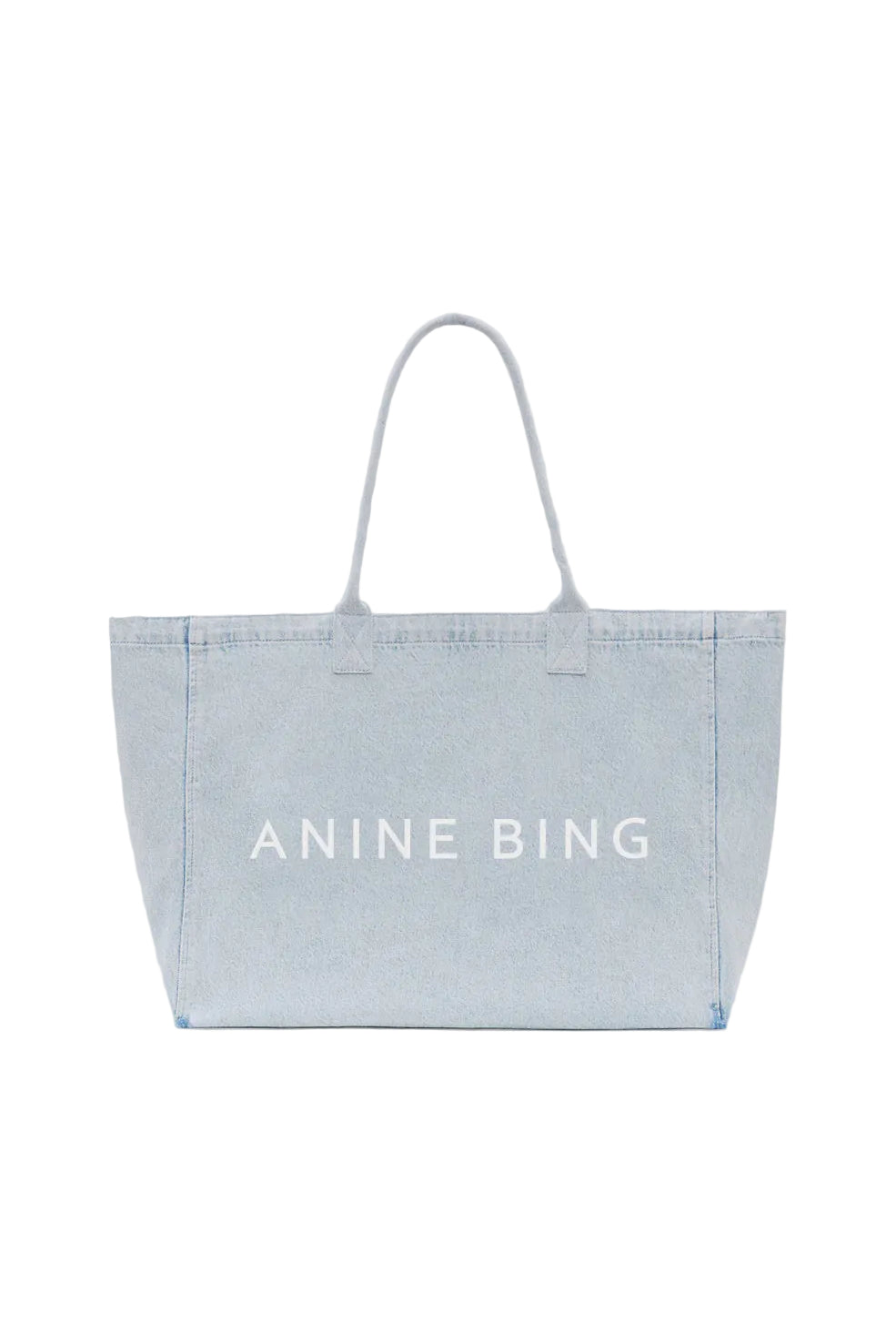 Anine Bing Leo Denim Tote in Lucid Blue