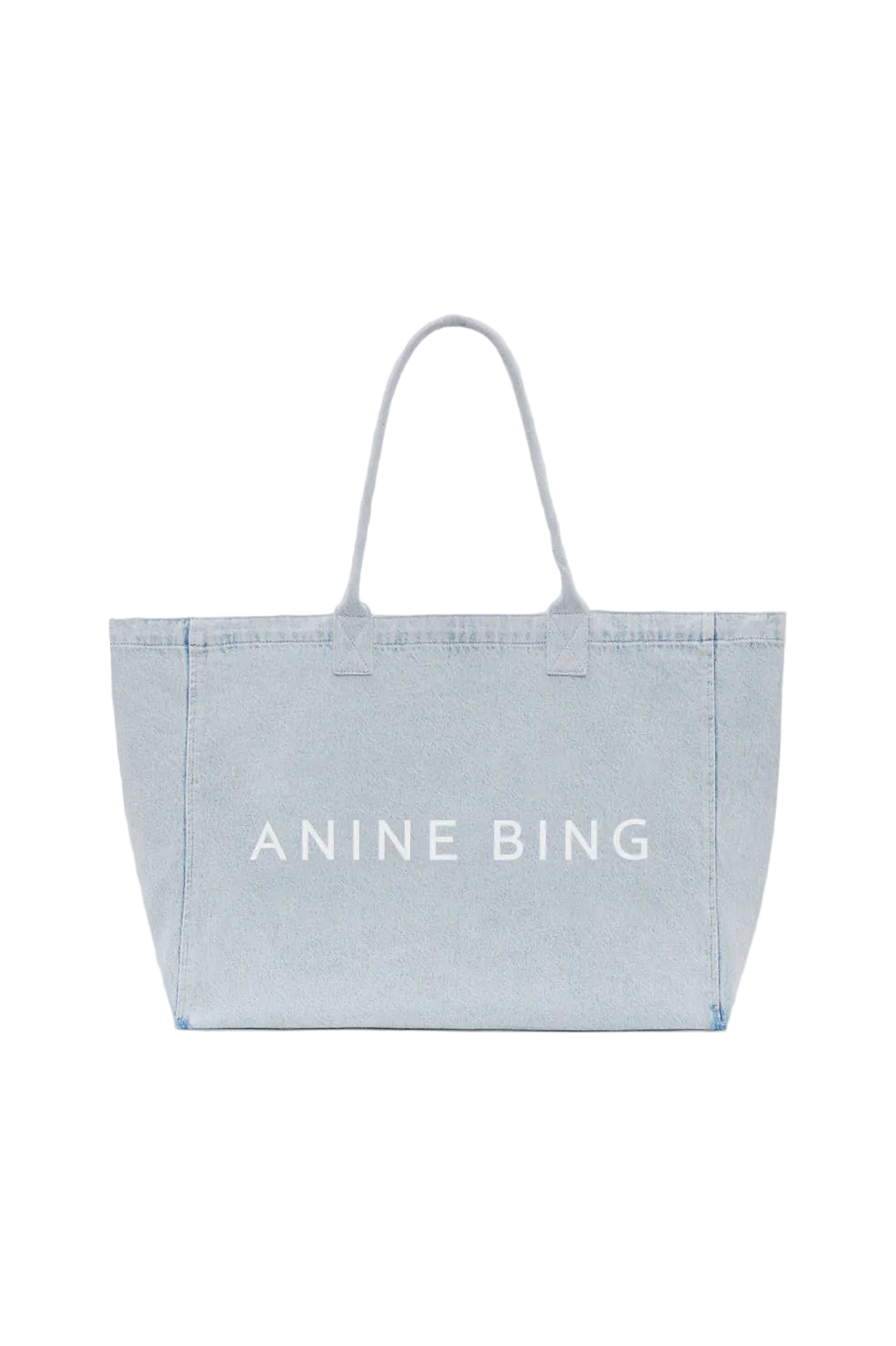 Anine Bing Leo Denim Tote in Lucid Blue