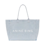 Anine Bing Leo Denim Tote in Lucid Blue