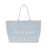 Anine Bing Leo Denim Tote in Lucid Blue