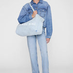 Anine Bing Leo Denim Tote in Lucid Blue