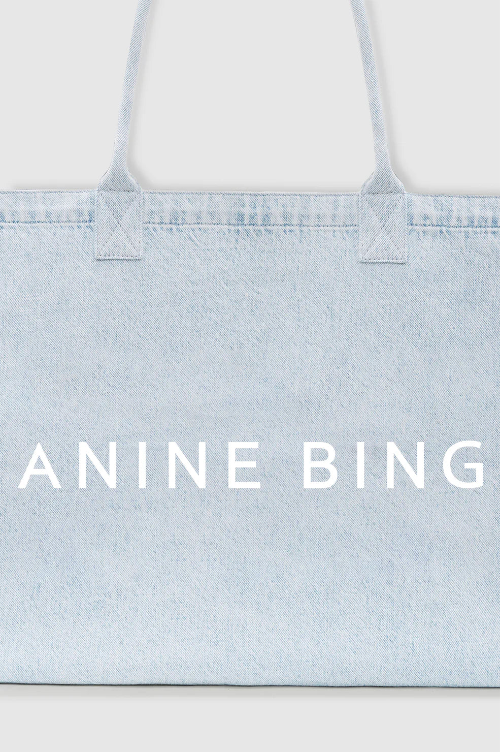 Anine Bing Leo Denim Tote in Lucid Blue
