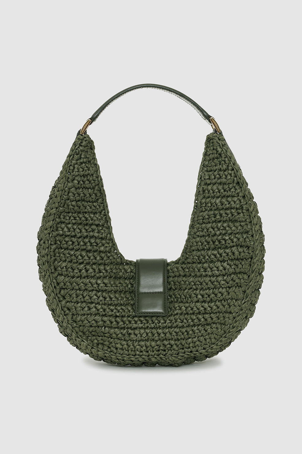 Anine Bing Lou Bag Monogram in Olive - detail view
