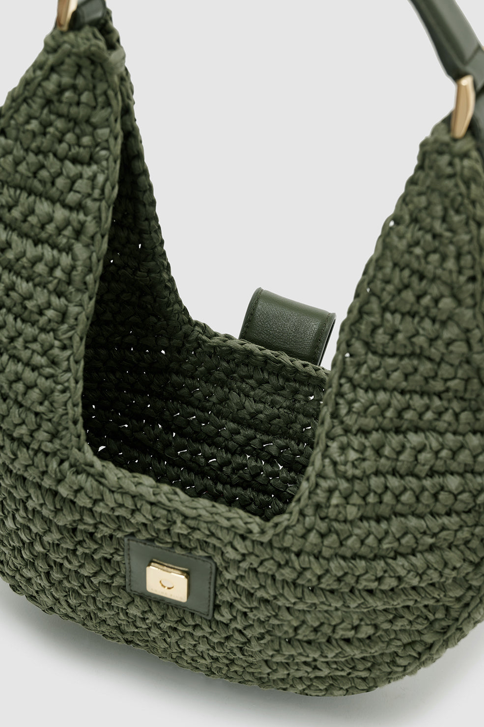Anine Bing Lou Bag Monogram in Olive - outfit inspiration