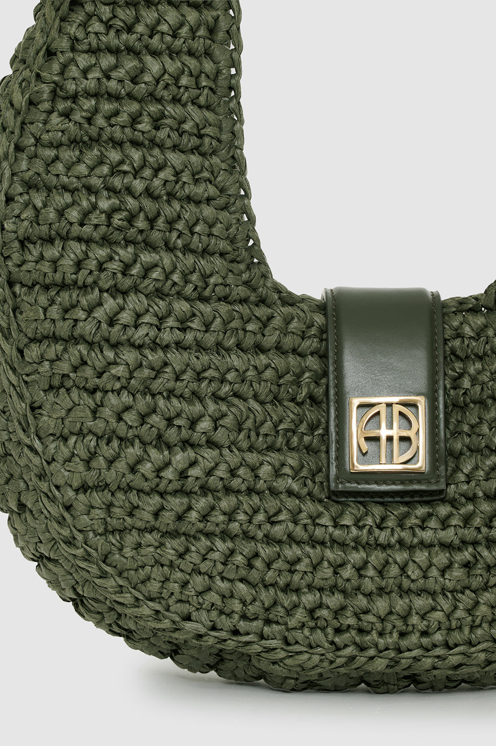 Anine Bing Lou Bag Monogram in Olive - styled look