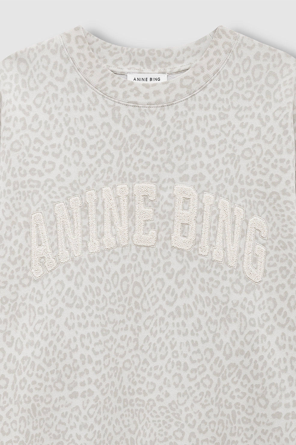 Anine Bing Miles Sweatshirt Anine Bing in Washed White Leopard