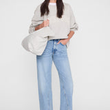 Anine Bing Miles Sweatshirt Anine Bing in Washed White Leopard