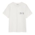 Anine Bing Shelley Tee I See You I Love You in Washed Cream