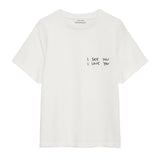 Anine Bing Shelley Tee I See You I Love You in Washed Cream