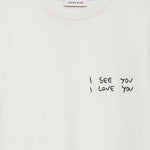 Anine Bing Shelley Tee I See You I Love You in Washed Cream - outfit inspiration
