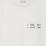 Anine Bing Shelley Tee I See You I Love You in Washed Cream - outfit inspiration
