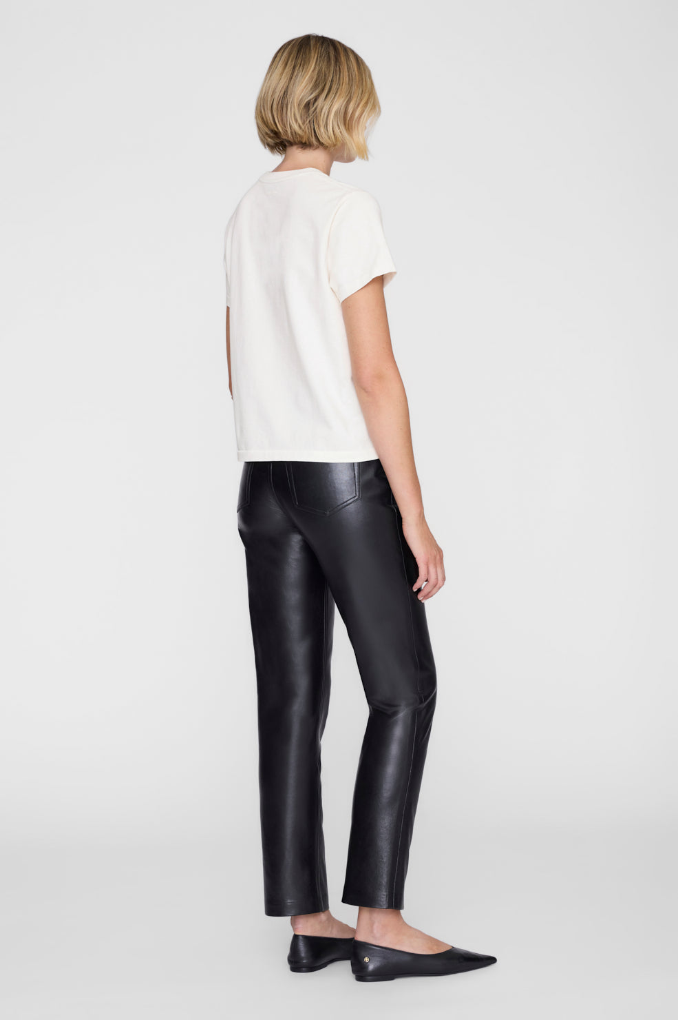 Anine Bing Shelley Tee I See You I Love You in Washed Cream - styled look