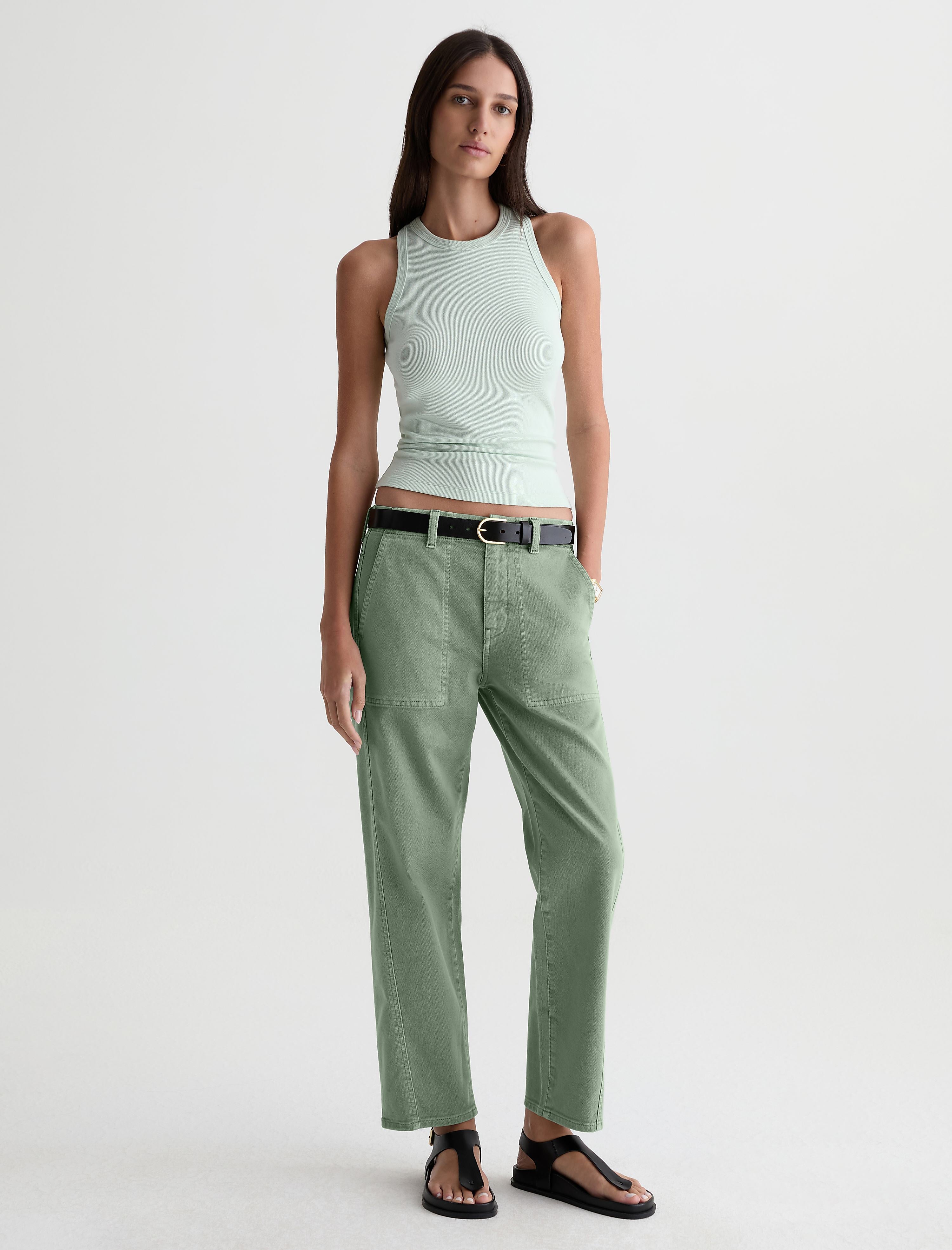 AG Jeans Analeigh in Sulfur Faded Moss - side view