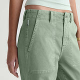 AG Jeans Analeigh in Sulfur Faded Moss - close up