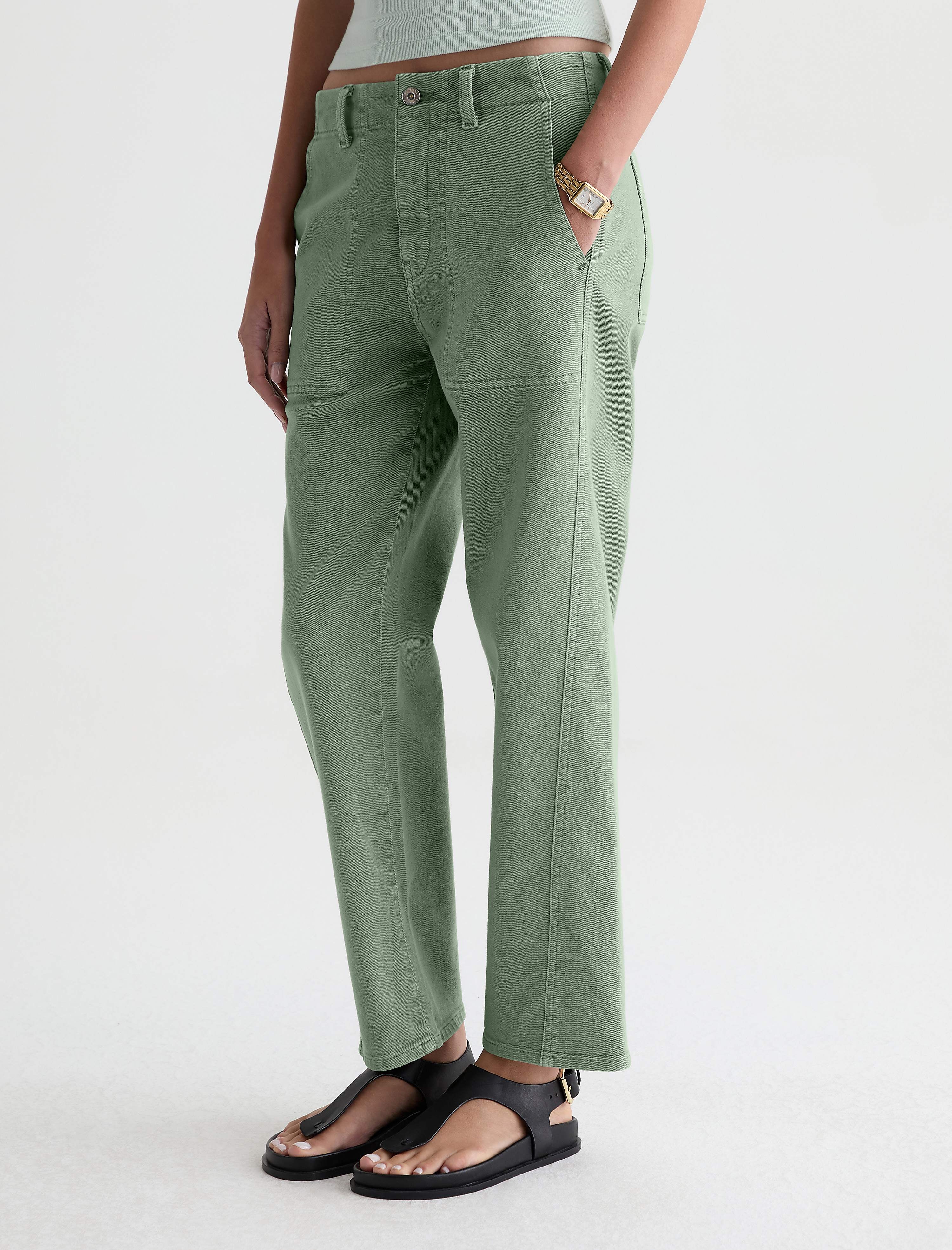 AG Jeans Analeigh in Sulfur Faded Moss - styled look