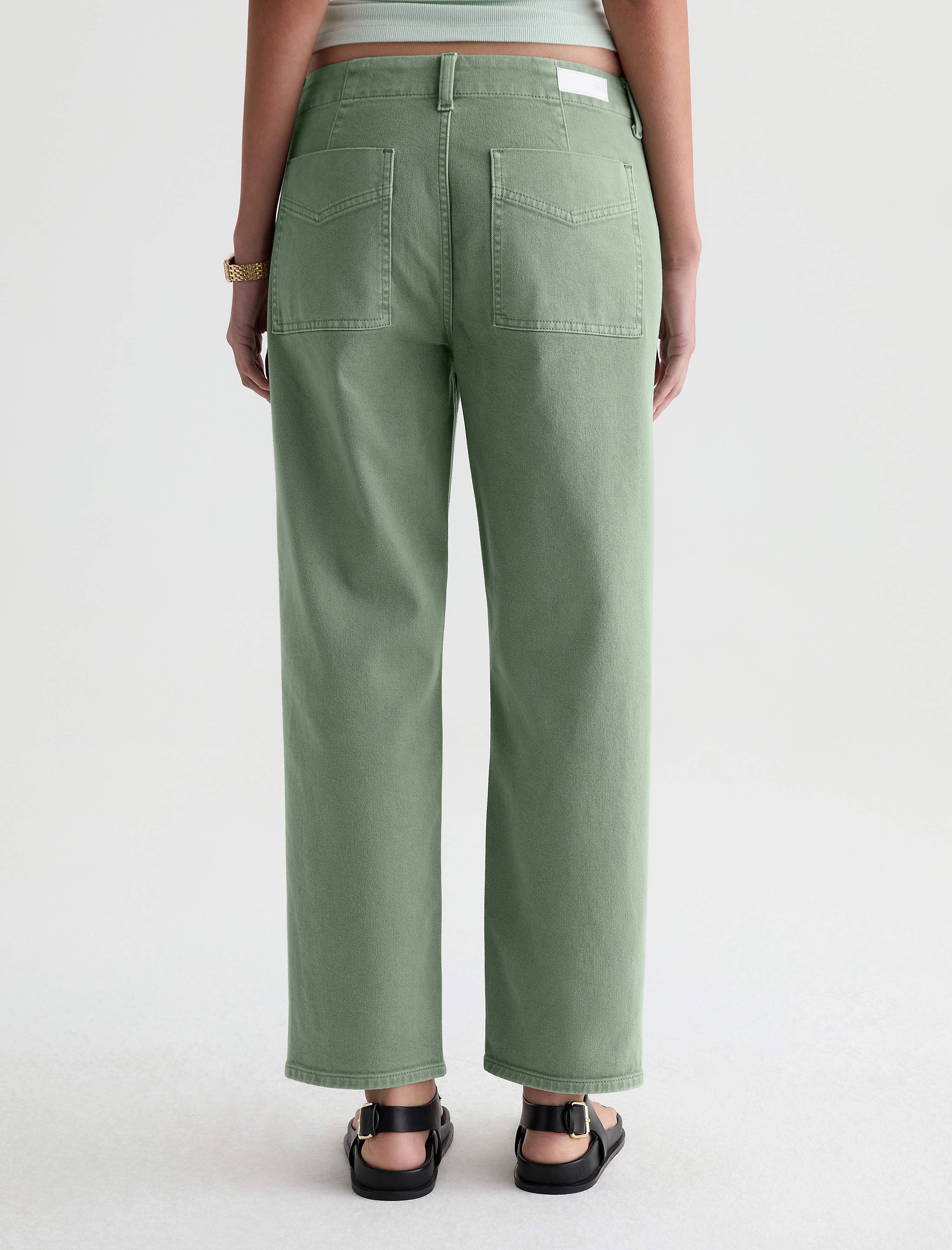 AG Jeans Analeigh in Sulfur Faded Moss - close up