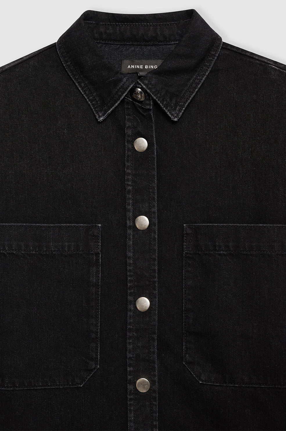 Anine Bing Dante Shirt in Iron Black Denim