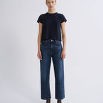 Agolde Adine Shrunken Tee in Storm - close up