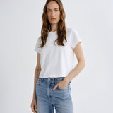 Agolde Adine Shrunken Tee in White - side view