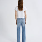 Agolde Adine Shrunken Tee in White - detail view