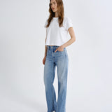 Agolde Adine Shrunken Tee in White - outfit inspiration