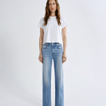 Agolde Adine Shrunken Tee in White - close up