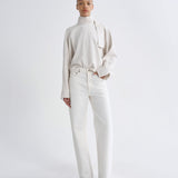 Agolde Arc Jean Loose Wide 32 in Chalk White - side view