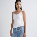 Agolde Jordan Tank in White - side view